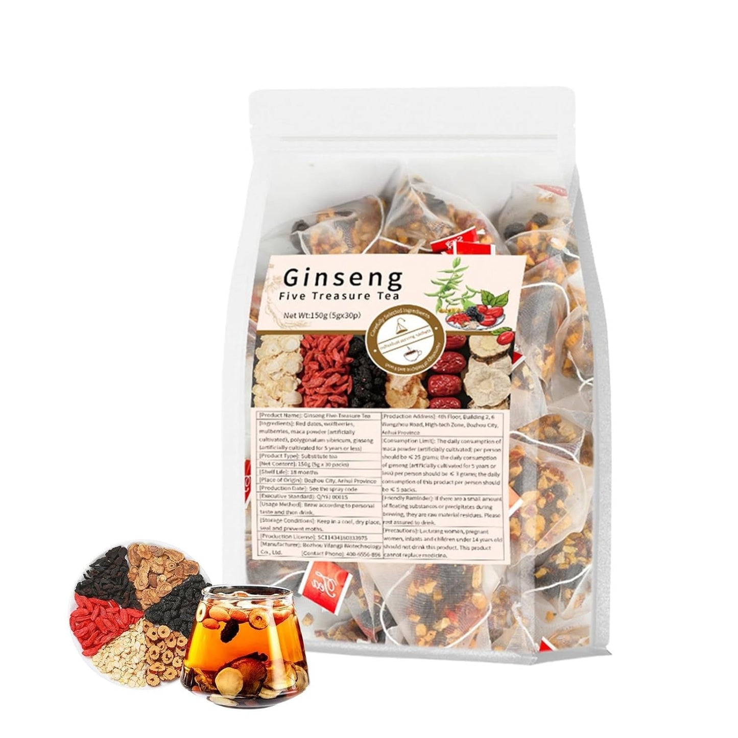 Last Day 49% OFF🔥Ginseng Five Treasure Tea